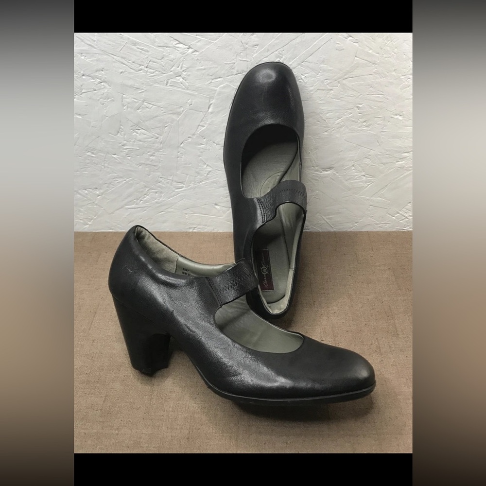 Excellent Born Crown Sassafras Women's Mary Jane Heels Black Leather Size 11M